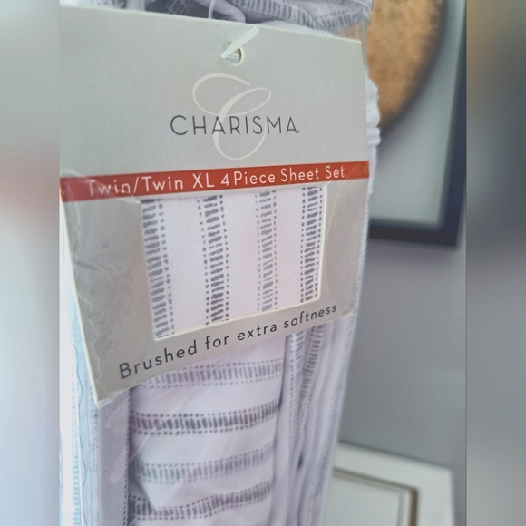 Charisma Twin / XL 4pc Sheet Set, Remsen Stripe - Picture 4 of 5